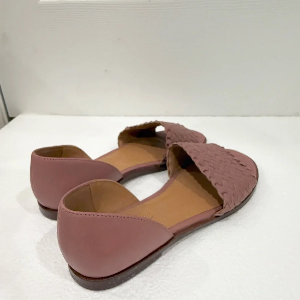 Madewell The Kinsley d'Orsay Flat Shoes in Woven Leather Women Size 8 Pink Nude - Picture 6 of 9